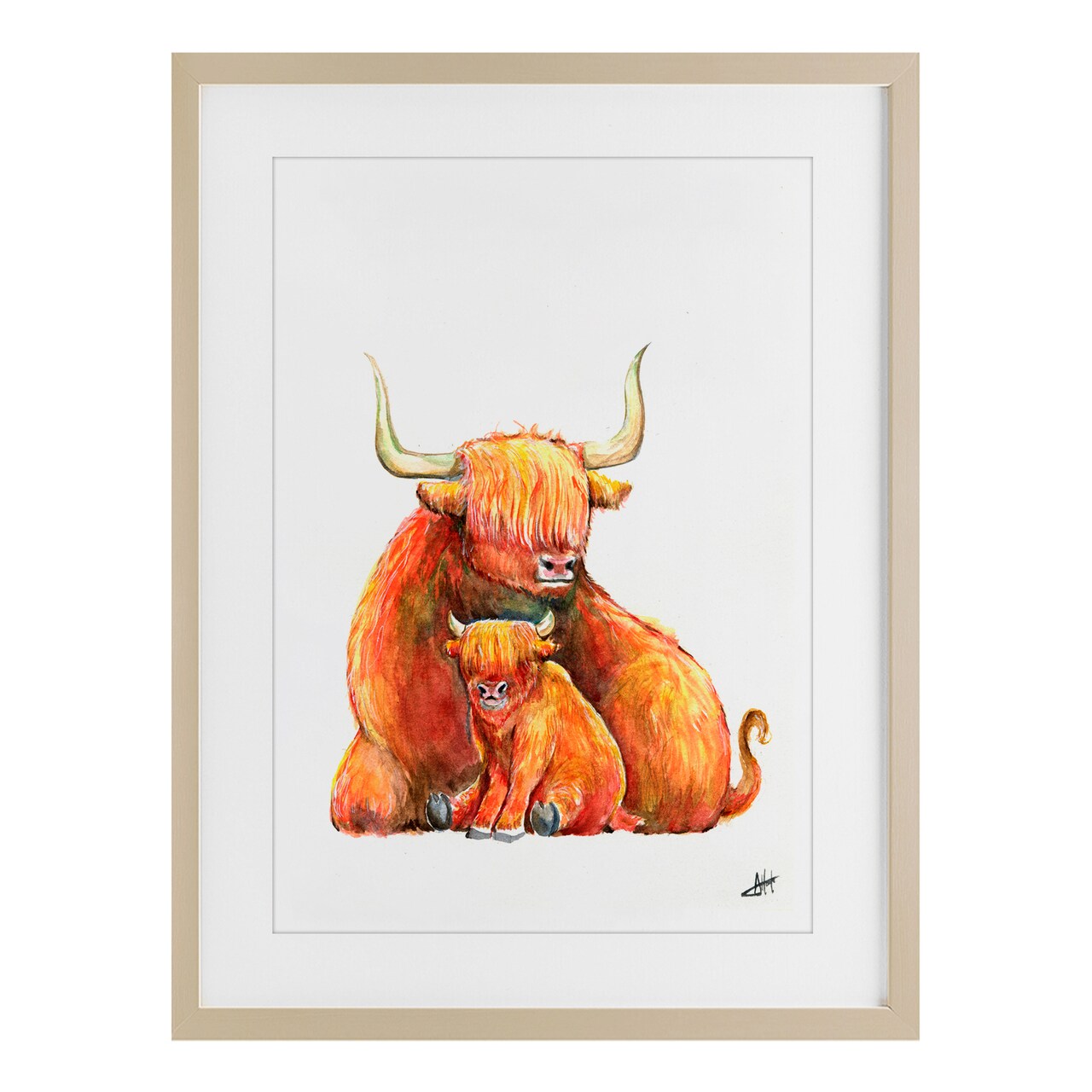 Stupell Industries Yakety Yak Cattle Framed Print Under Glass, design by Marc Allante